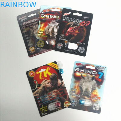 Волдырь прочного НОСОРОГА пластиковый упаковывая материал бумаги с покрытием линзовидной карты 3д мужской