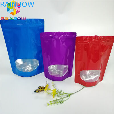 Лоснистые поверхностные стоят вверх доказательство запаха алюминиевой фольги сумок мешка молнии с окном