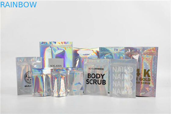 Голографический стойте вверх Зиплок Мылар алюминиевой фольги мешков фольги для подарков/косметик