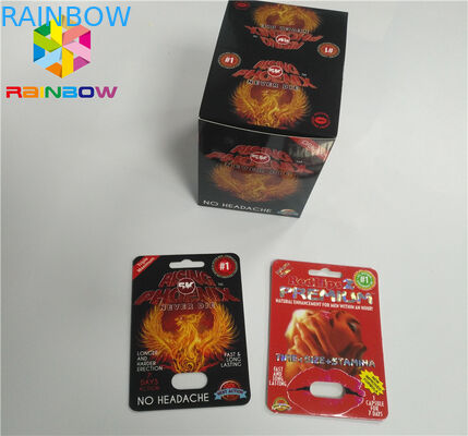 коробка дисплея пластикового волдыря карты волдыря носорога 3д упаковывая для таблеток секса капсул