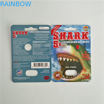 Пакет таблеток повышения бумажной карты волдыря упаковывая мужской с пластиковой пулей