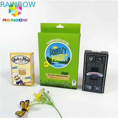 Ресиклабле изготовленный на заказ бренд дизайна логотипа напечатал УЛЬТРАФИОЛЕТОВЫЕ горячие штемпелюя коробки бумажной карты с отверстием вида для косметик подарка