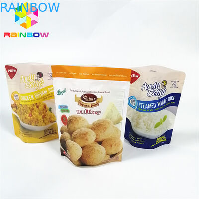 Подгонянные пластиковые стоят вверх мешок, логотип мешка алюминиевой фольги теплостойкий