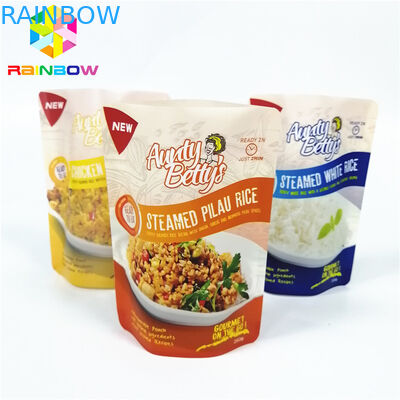 Подгонянные пластиковые стоят вверх мешок, логотип мешка алюминиевой фольги теплостойкий