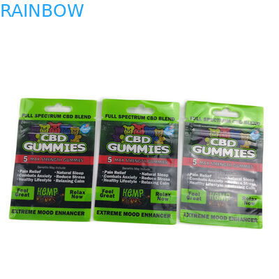 Мешки плоской сумки Мылар пластиковые упаковывая 3 отверстие загерметизированное сторонами вися для Кбд Гуммис