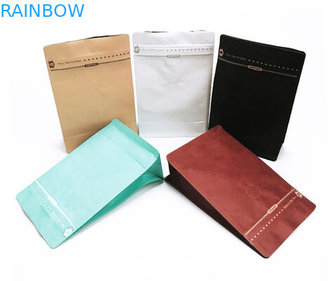 Пакетики чая плоского дна упаковывая напечатанную таможней Ресеалабле бумагу Крафт с клапаном