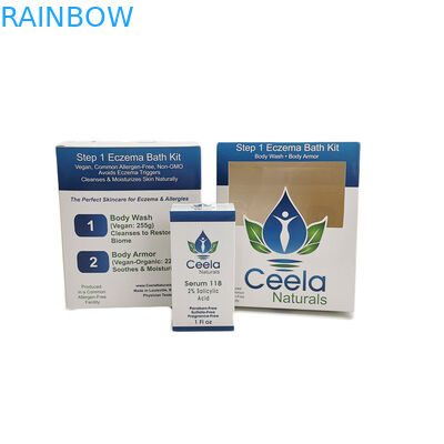 Коробка лоснистого белого картона бумажная упаковывая розничное применение мытья тела заботы кожи