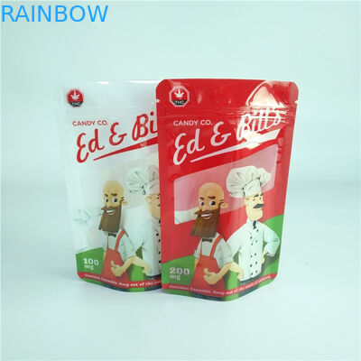 Цифров печатая стойку сумки CBD конфеты 100mg упаковывая камедеобразную вверх по мешку с ясным окном