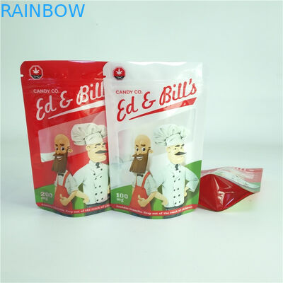 Цифров печатая стойку сумки CBD конфеты 100mg упаковывая камедеобразную вверх по мешку с ясным окном