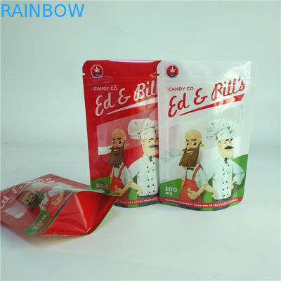 Цифров печатая стойку сумки CBD конфеты 100mg упаковывая камедеобразную вверх по мешку с ясным окном