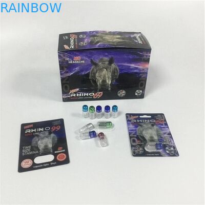 Мужские таблетки усиливающего агента упаковывая карту волдыря бумаги Burro 30000 черной мамбы карты с бутылкой капсулы золота для таблеток