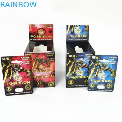 Покажите коробку карты Poseidon представления изготовленных на заказ усиливающих агентов карт бумаги печати мужских сексуальную