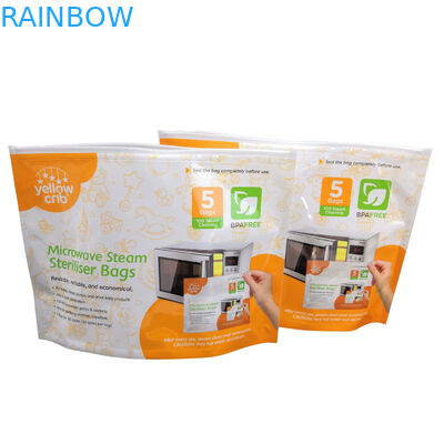 Пара заботы младенца BPA сумки стерилизатора микроволны свободного чистые многоразовые с Ziplock верхней частью