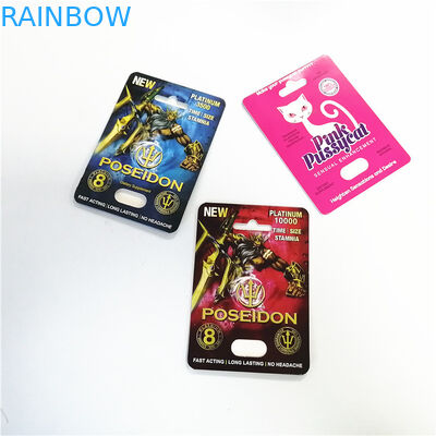 Коробка дисплея для карты бумаги капсулы формы носорога представления мужских усиливающих агентов таблеток носорога сексуальной