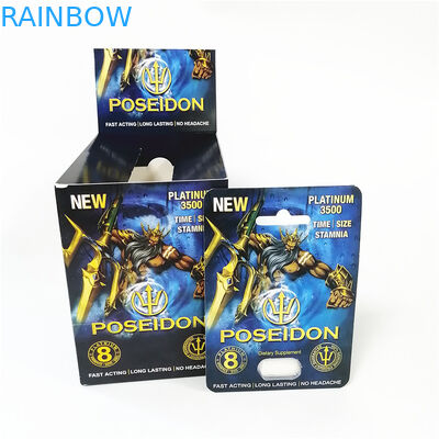 изготовленные на заказ карты печати бумажные срывают линию коробку зазубрины карты Poseidon коробок голубую красную с волдырем