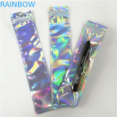 Напечатанные таможней сумки пластикового hologram плоские с молнией для составляют упаковку ручки инструмента