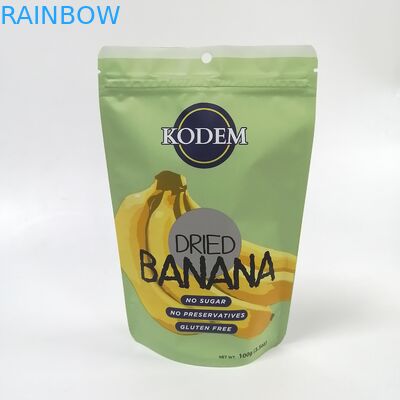 Печатание цифров стоит вверх сумка упаковки еды плода манго обломоков банана закуски мешка пластиковая