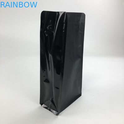 Изготовленная на заказ напечатанная алюминиевая фольга 250g 1kg 12oz черноты Matt с Ziplock плоской нижней сумкой кофе
