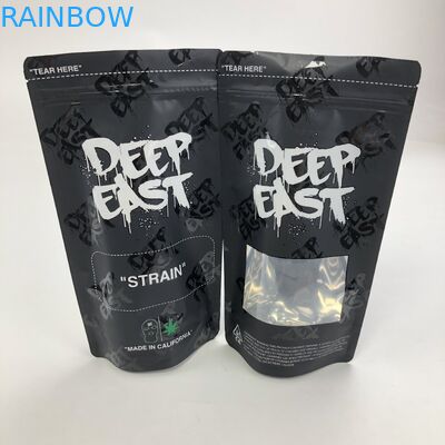 Изготовленная на заказ напечатанная алюминиевая фольга 250g 1kg 12oz Matt черная со стойкой Ziplock вверх по мешку с ясной сумкой окна