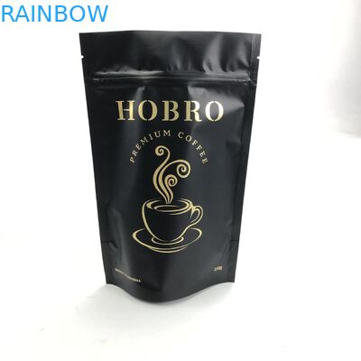 Изготовленная на заказ напечатанная алюминиевая фольга 250g 1kg Matt черная с Ziplock стойкой мешка вверх по упаковке сумки кофейного зерна