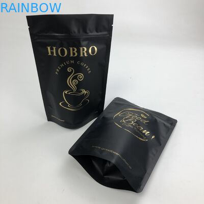 Изготовленная на заказ напечатанная алюминиевая фольга 250g 1kg Matt черная с Ziplock стойкой мешка вверх по упаковке сумки кофейного зерна