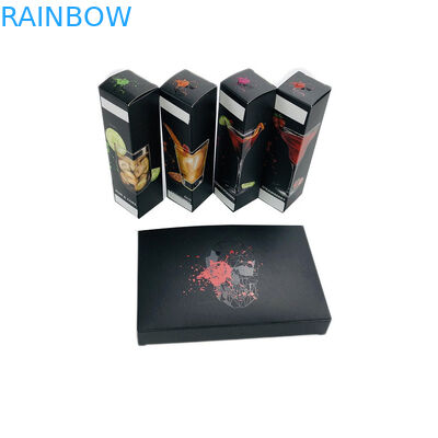 Коробка черного штейнового ультрафиолетового печатания изготовленная на заказ бумажная для упаковки масла духов/CBD