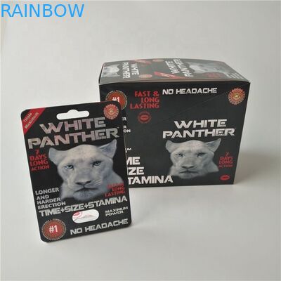 Сексуальные таблетки повышения упаковывая карты волдыря Макс 150K 3D носорога с бумажной коробкой для капсулы секса порошка