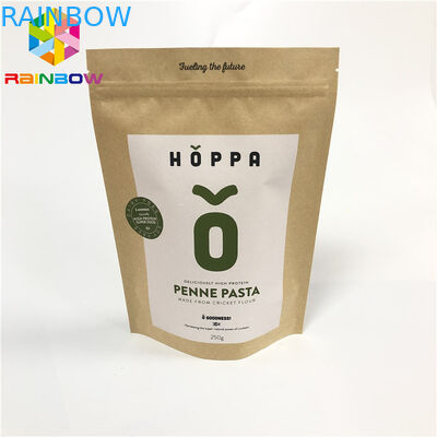 Изготовленный на заказ напечатанный мешок ziplock бумаги бумажных мешков Брауна kraft упаковывая для еды/закуски