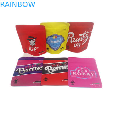 Сумка Mylar печений 3.5g мешка Cannabies низкого доказательства запаха мягкого прикосновения MOQ 500pcs упаковывая съестная Дето-устойчивая подгоняла