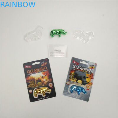 Лоснистая заканчивая карта упаковки 3D носорога 7 9x12cm повышения