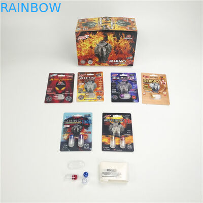 Лоснистая заканчивая карта упаковки 3D носорога 7 9x12cm повышения