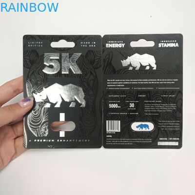 Лоснистые поверхностные карты бумаги волдыря капсулы носорога 9x12cm