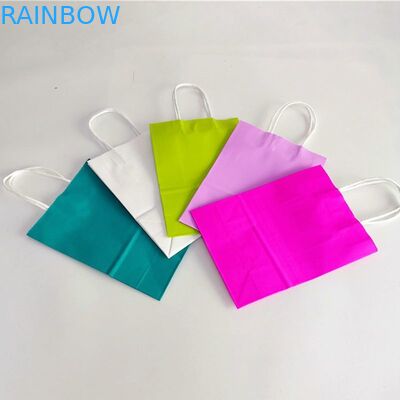 Сумки посещения магазина бакалеи картона Kraft бумажные CMYK 350gsm с ручкой