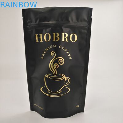 Стойка вверх по сумкам кофейного зерна сумки кофе замка застежка-молнии алюминиевой фольги Matt черным прокатанным упаковывая упаковывая с клапаном