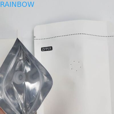 Таможня OEM размера логотипа 1/8 OZ алюминиевая фольга белого Resealable 120 Kraft микронов стойки бумаги вверх по упаковывая мешкам