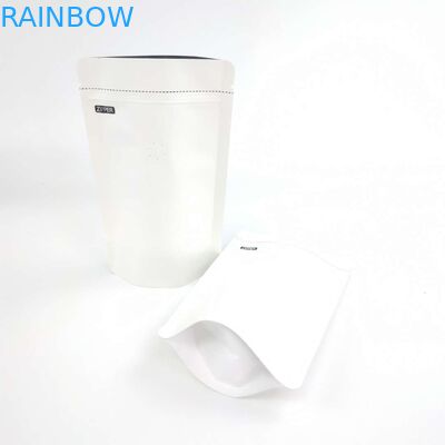 Таможня OEM размера логотипа 1/8 OZ алюминиевая фольга белого Resealable 120 Kraft микронов стойки бумаги вверх по упаковывая мешкам