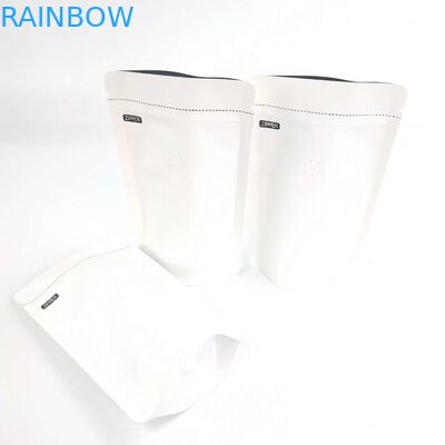 Таможня OEM размера логотипа 1/8 OZ алюминиевая фольга белого Resealable 120 Kraft микронов стойки бумаги вверх по упаковывая мешкам