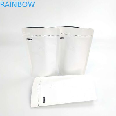 Таможня OEM размера логотипа 1/8 OZ алюминиевая фольга белого Resealable 120 Kraft микронов стойки бумаги вверх по упаковывая мешкам