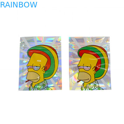 Голографическая сумка для CBD полет сумку камедеобразного табака цветка травы вкуса сумки молнии Mylar медведя конфеты сухого розничную