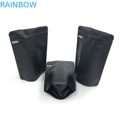 Размера логотипа 250G OEM стойка алюминиевой фольги изготовленного на заказ черного Resealable вверх с дегазируя клапанами для мешка кофейного зерна упаковывая