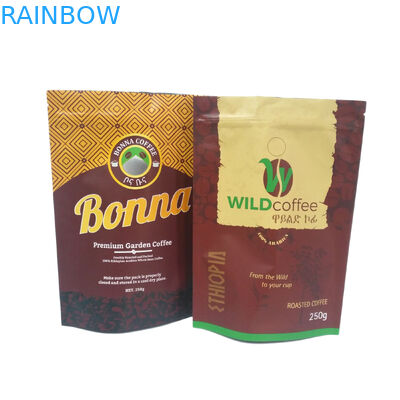 стойка финиша 250g 500g 1kg штейновой выровнянная фольгой вверх по сумке молнии упаковывая для упаковки кофе