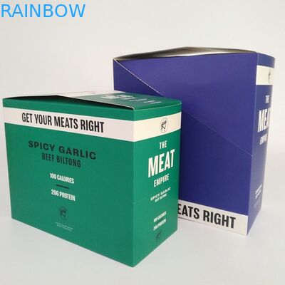 Изготовленные на заказ напечатанные сложенные коробки закусок Адвокатуры энергии рывка говядины коробки дисплея 200G розницы картона упаковывая бумажные