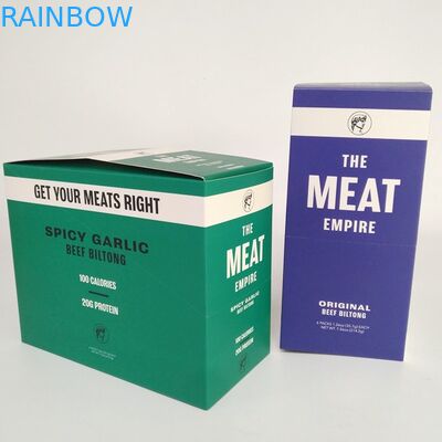 Изготовленные на заказ напечатанные сложенные коробки закусок Адвокатуры энергии рывка говядины коробки дисплея 200G розницы картона упаковывая бумажные