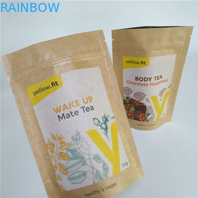 Compostable стойте вверх мука пакетика чая упаковывая бумажные мешки Kraft для корма для домашних животных