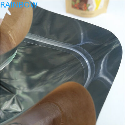 Compostable стойте вверх мука пакетика чая упаковывая бумажные мешки Kraft для корма для домашних животных