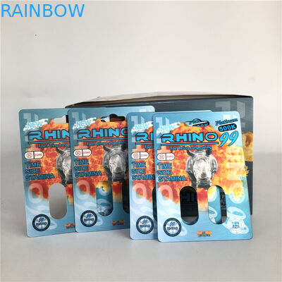Носорог 99 карт носорога отверстия 3D двойника 500k для мужской таблетки повышения