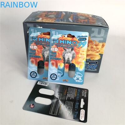 Носорог 99 карт носорога отверстия 3D двойника 500k для мужской таблетки повышения