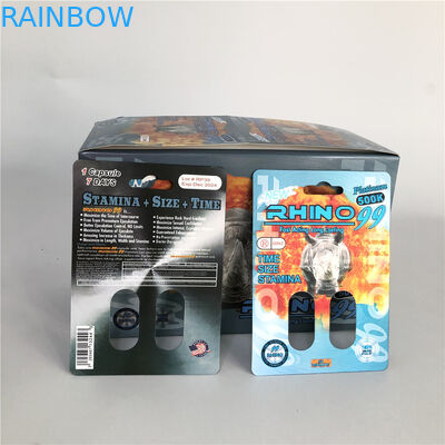 Носорог 99 карт носорога отверстия 3D двойника 500k для мужской таблетки повышения