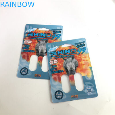 Носорог 99 карт носорога отверстия 3D двойника 500k для мужской таблетки повышения