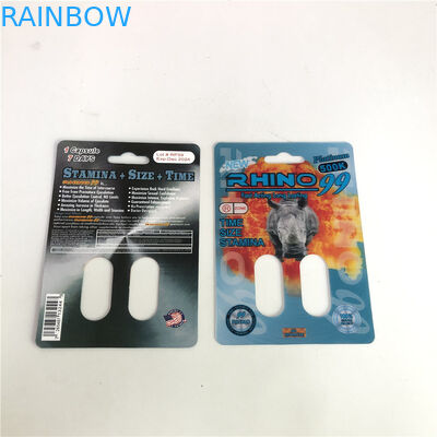 Носорог 99 карт носорога отверстия 3D двойника 500k для мужской таблетки повышения